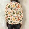 Women's Long Sleeve Christmas Print Pullover Hoodie with