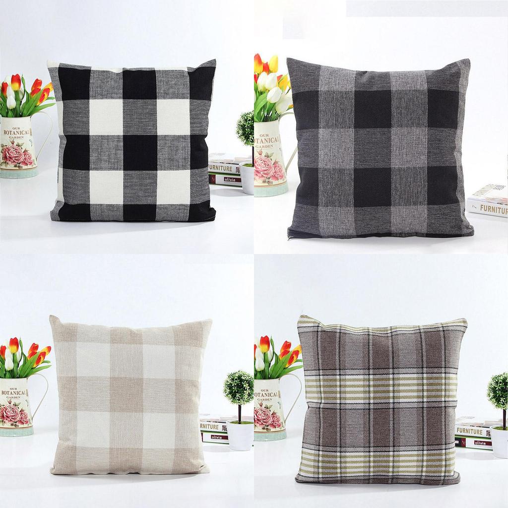Lattice Cotton Linen Throw Pillow Case Cushion Cover With Premium Quality Material