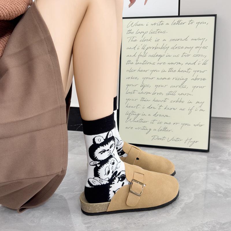 Μοντέρνες Γυναικείες Κάλτσες από Βαμβάκι με Ιαπωνικό Άνιμε Κινούμενα Σχέδια, Στυλ Μέχρι τη Μέση της Γάμπας και Πάνω από το Γόνατο