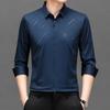 Spring and Autumn New Men's Long-sleeved Shirts for Young and Middle-aged Men with Lapel Seamless Fashion Casual Long-sleeved Shirt Tops