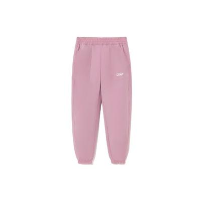 Li Ning Sports Trend Series Solid Color Loose Fit Casual Sports Long Pants Women Bottoms Dark-Red AYKS028-4