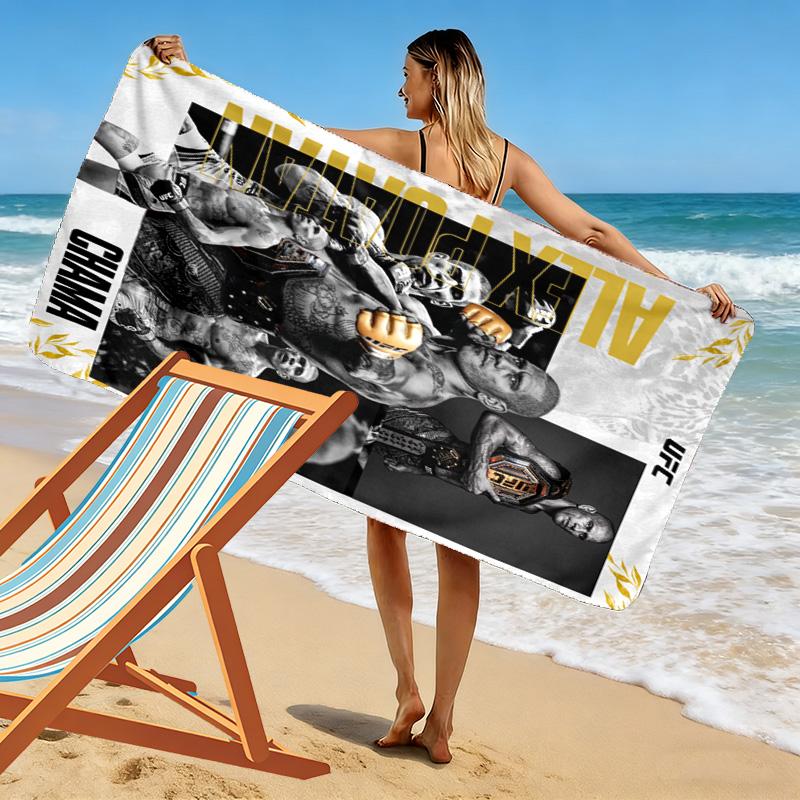 UFC Print Strandtuch, Großes Weiches Schnelltrocknendes Handtuch für Strand Camping Schwimmen