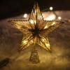 Hollow Snowflakes Christmas Trees Topper 3D Glitter Star Glowing Tree Topper Xmas Tree Ornament