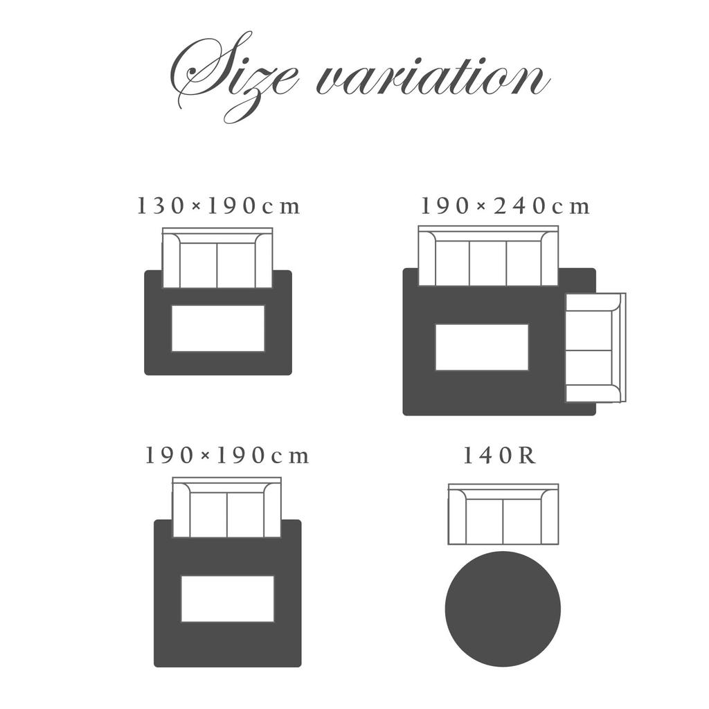 Hagiwara Rug Ivory 190 X 190cm Washable Finished Feminine Chinoiserie Shabby Chic Korean Interior Approx. "Muguet" Non-Slip