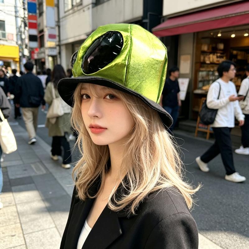 Punk UFO Brimless Alien Hat For Men Women Kids Cosplay And Daily Fashion Anime Event Gathering Photoshoots Headpiece