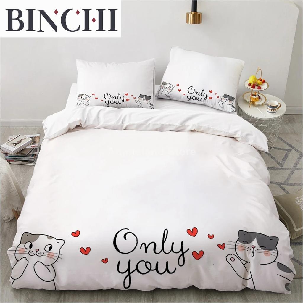 Cartoon Love Cats 3D Bedding Set Twin Queen King Size Duvet Cover Home Textile Decor Fashion Animal Print