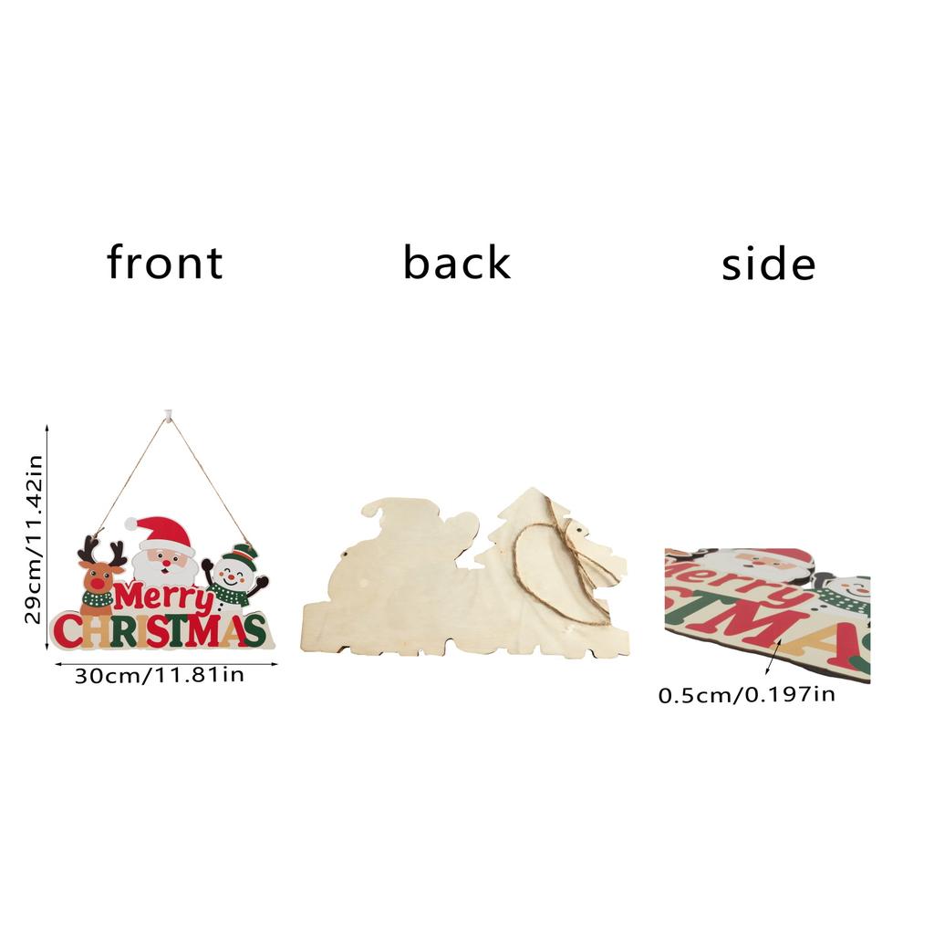 Christmas Home Wooden Pendant Scene Arrangement Atmosphere Hanging Decoration Door Hanging (Single Sided Printing)