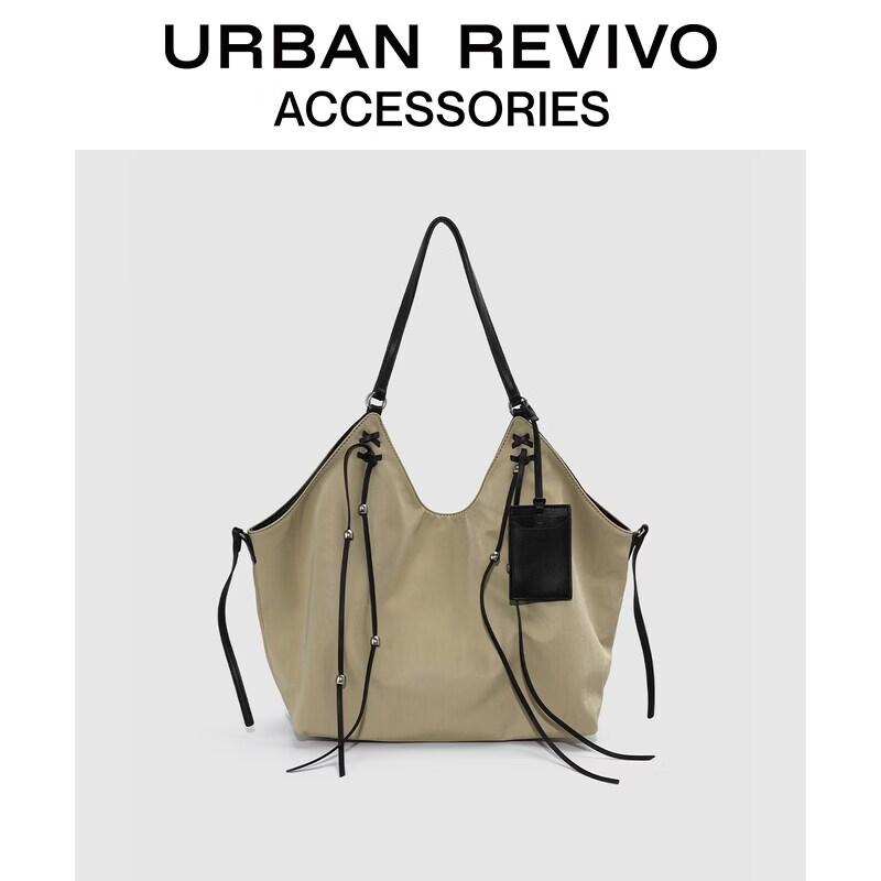 URBAN REVIVO Color-Block Large Capacity Shoulder Bag One Size