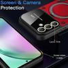 Coque pour Samsung Galaxy A57 5G, Antichoc avec Cercle Magnétique - Rouge - 2 Verres Trempés