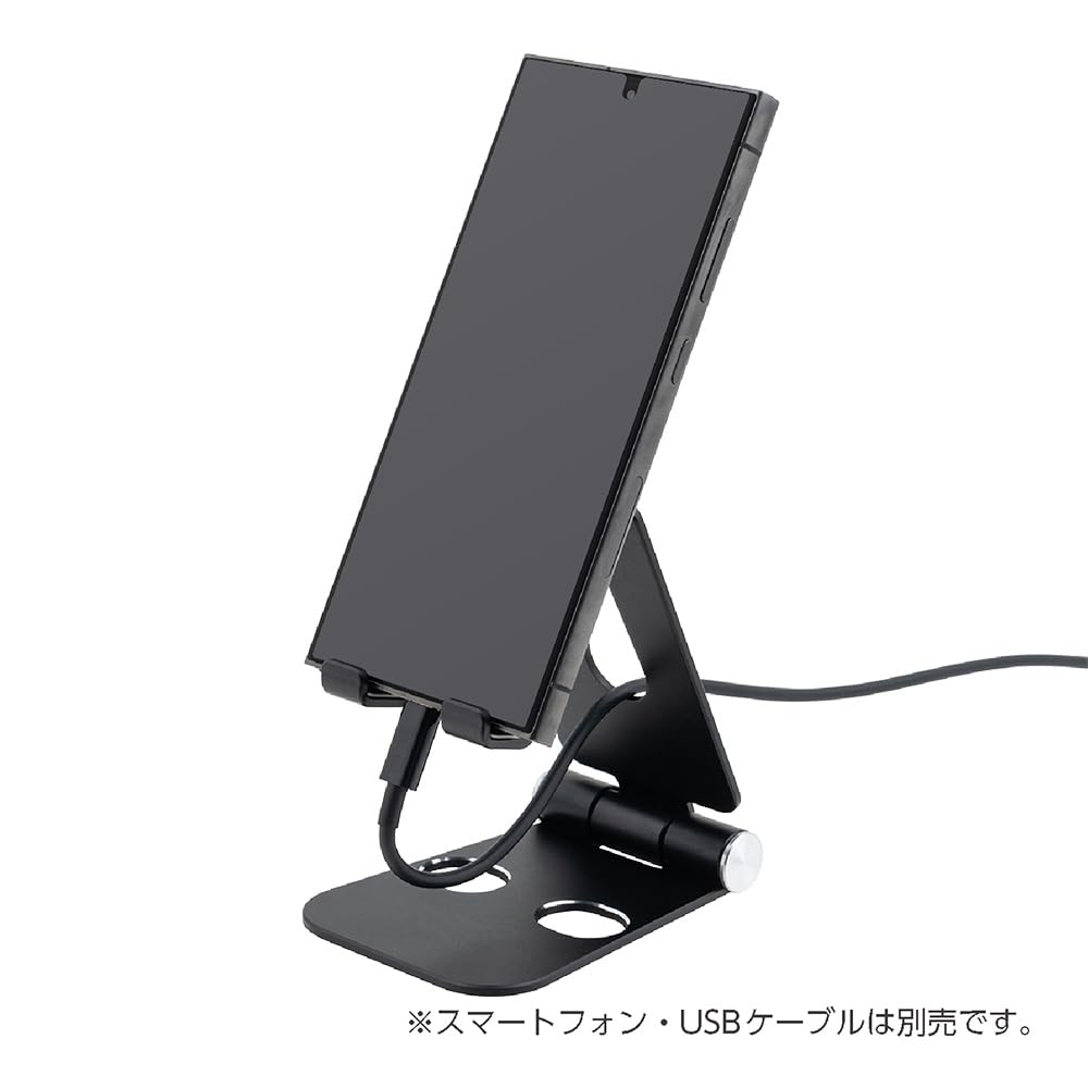 Nakabayashi Aluminum Stand for Tablets and Smartphones Compatible with Switch 2 Black Z0718
