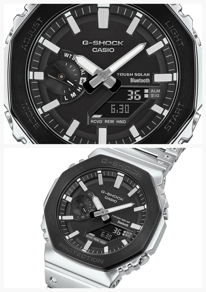 Casio Watch Full Tough Black Silver G-Shock Men's GM-B2100BT-1AJF, Metal, Bluetooth, Solar, Bezel,