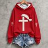 Women's Fashion Casual Long Sleeve Christmas Print Hoodie Sweatshirt for Holiday Wear