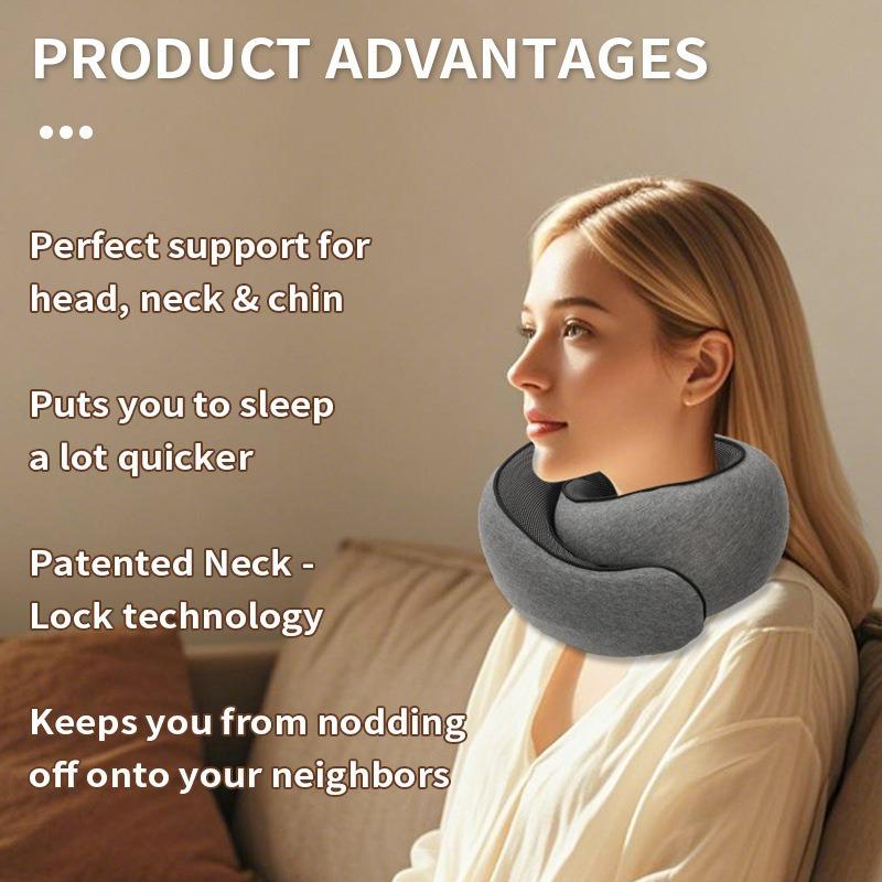 Portable Adjustable Soft Noon Break Sleep Pillows Travel Neck Pillow Memory Foam U-shaped Pillow Snail Style Travel Neck Support