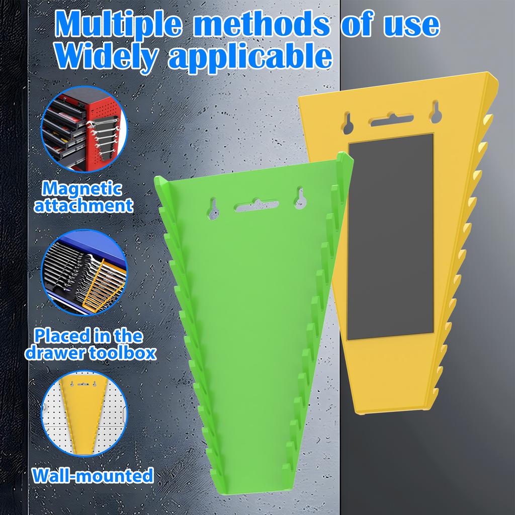 4Pcs Magnetic Wrench Storage Organizers Wrenches Magnetic Holder Wall Mounted Toolbox Holder Stand for Up To 64 Wrenches