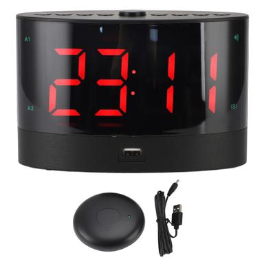 Extra Loud Alarm Clock with Bed Shaker Cordless Vibrator Bed Shaking Alarm Clock Adjustable Volume