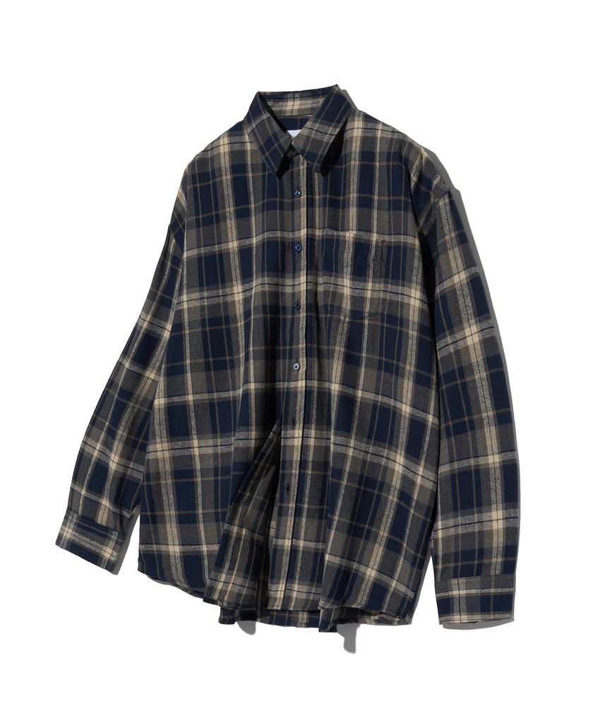 STANDARDERROR 87-Stan081 One-Pocket Vintage Oversized Long Sleeve Check Shirt