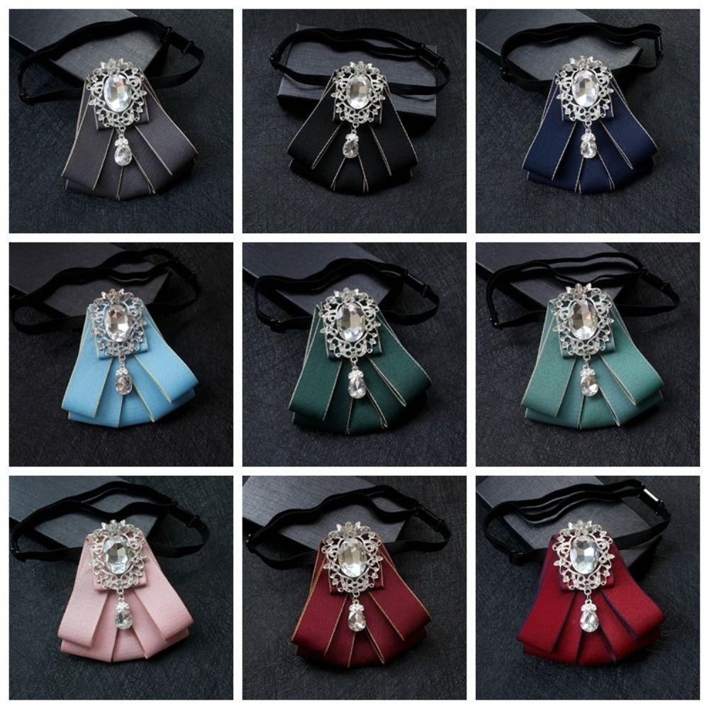 Polyester Strass Fliege Einfarbige Hemdkragen Luxus Band Fliege Täglich