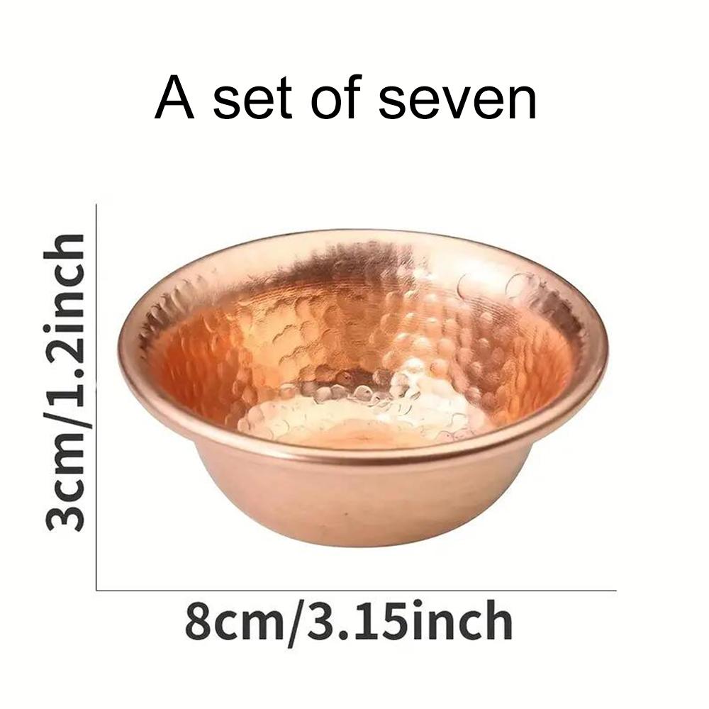 Bol de alimentare cu apă din cupru pur nepalez, cu model de ciocan lucrat manual, bol cu ​​apă sfințită pentru provizii budiste Buddha