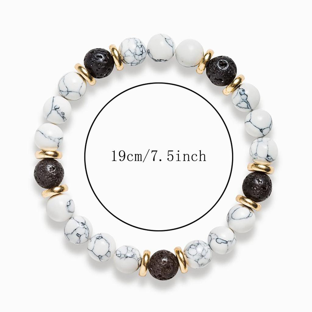Festliche Geschenke Howlith Lavastein Perlenarmband Mit Abstandshaltern Minimalistischer Modeschmuck Für Männer Und Frauen Tägliches Tragen Einfaches Vielseitiges Accessoire