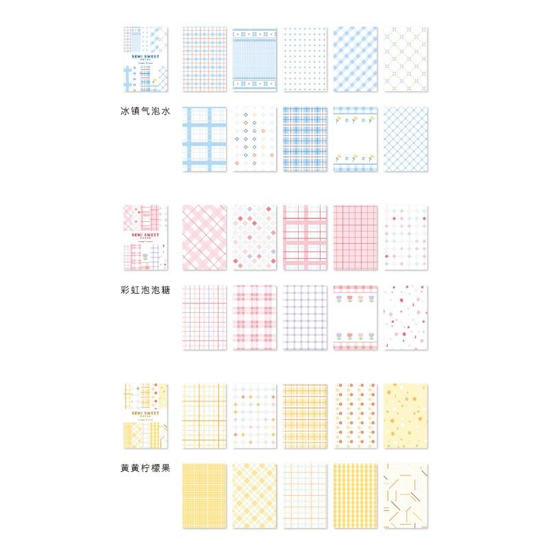 Small Fresh Plaid Pattern Decorative Material Paper For Journal Bookmark Label Decoration