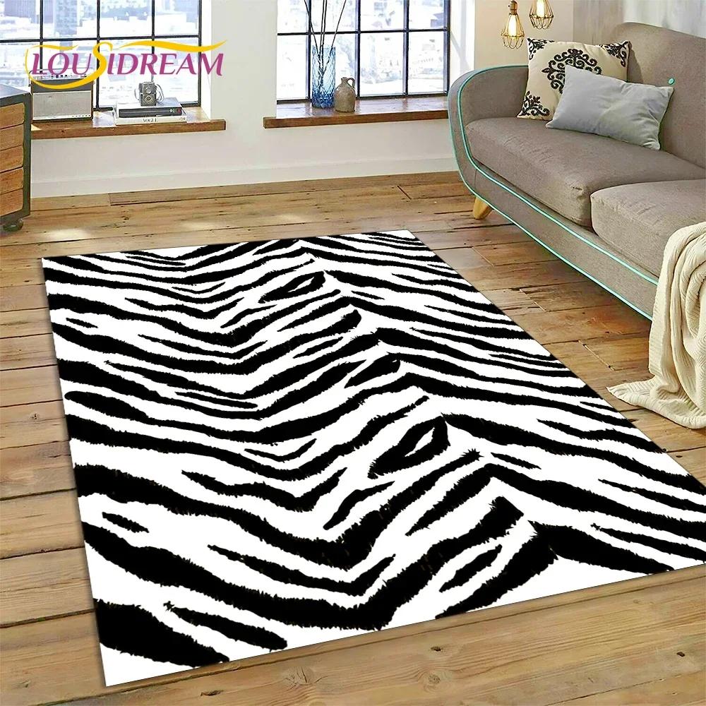 Colorful Zebra Stripe Leopard Tiger Carpet Rug for Bedroom Living Room Home Sofa Decoration,Children Game Large Decor Floor Mat