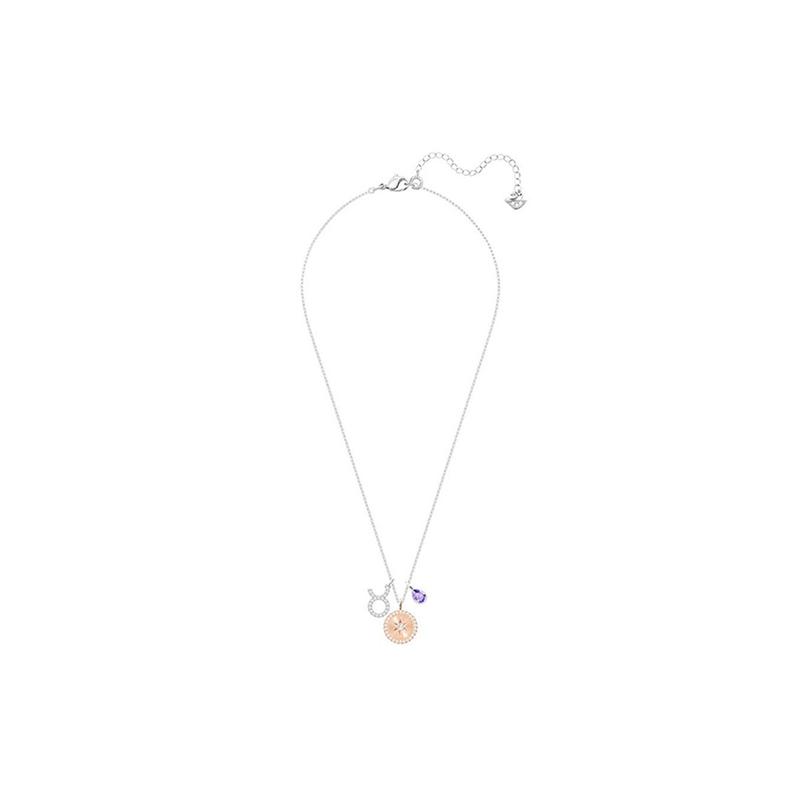 Swarovski Zodiac Zodiac Series Pendant Taurus Violet Necklace Women's 5349223