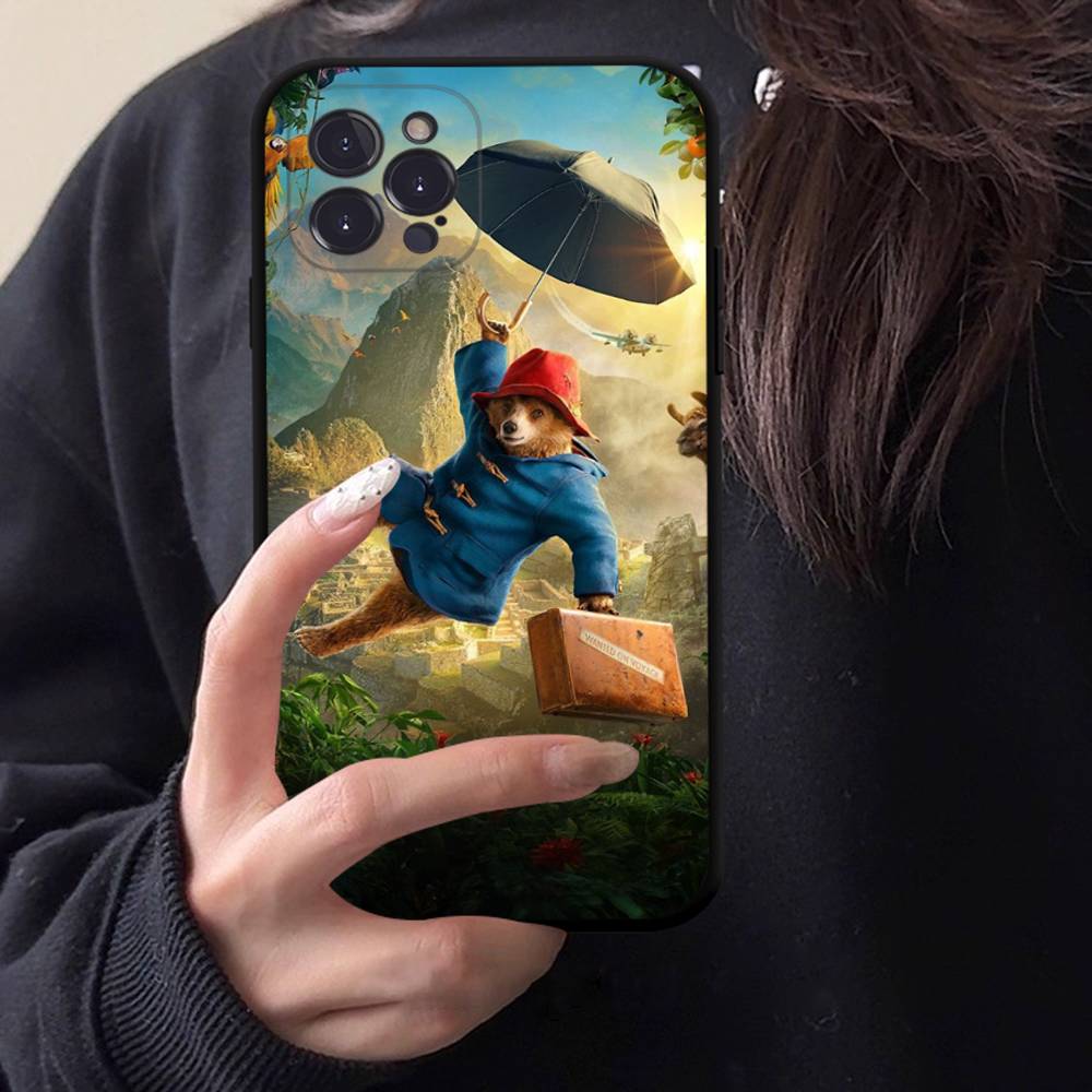 Cute P-Paddington B-BearS Black TPU Phone Case For Iphone17 Air 16 15 14 13 12 Pro 11 Pro Max Plus Protective Cover Case
