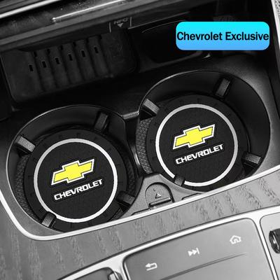 2Pcs Silicone Coaster Car Water Cup Pad Anti-slip Mat Auto Interior For Camaro Colorado Cobalt Silverado Beat Groove