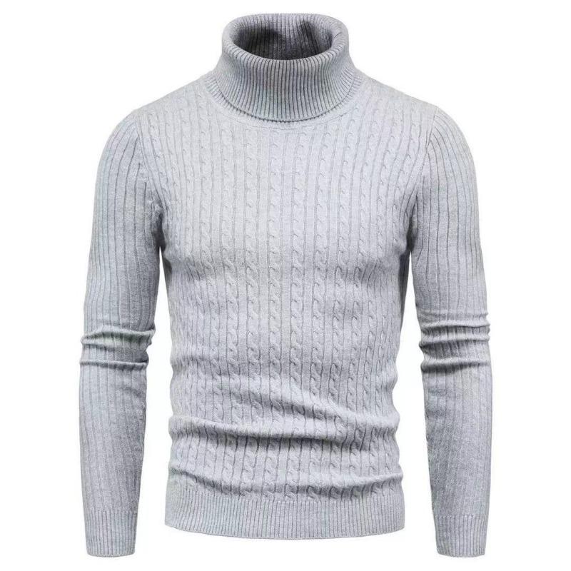 Men’s Slim Fit Mock Neck Pullover Knit Sweater