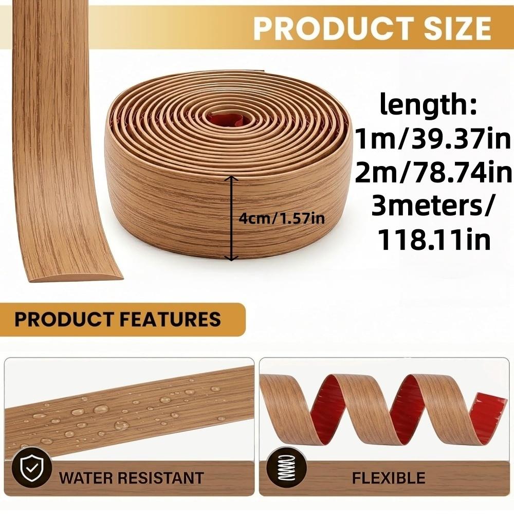 1pc 1m/2m/3metersX4cm Self Adhesive Floor Transition Strips Pressed Door Threshold Seam Strip Floor Gap Pressed Line Edge Strip