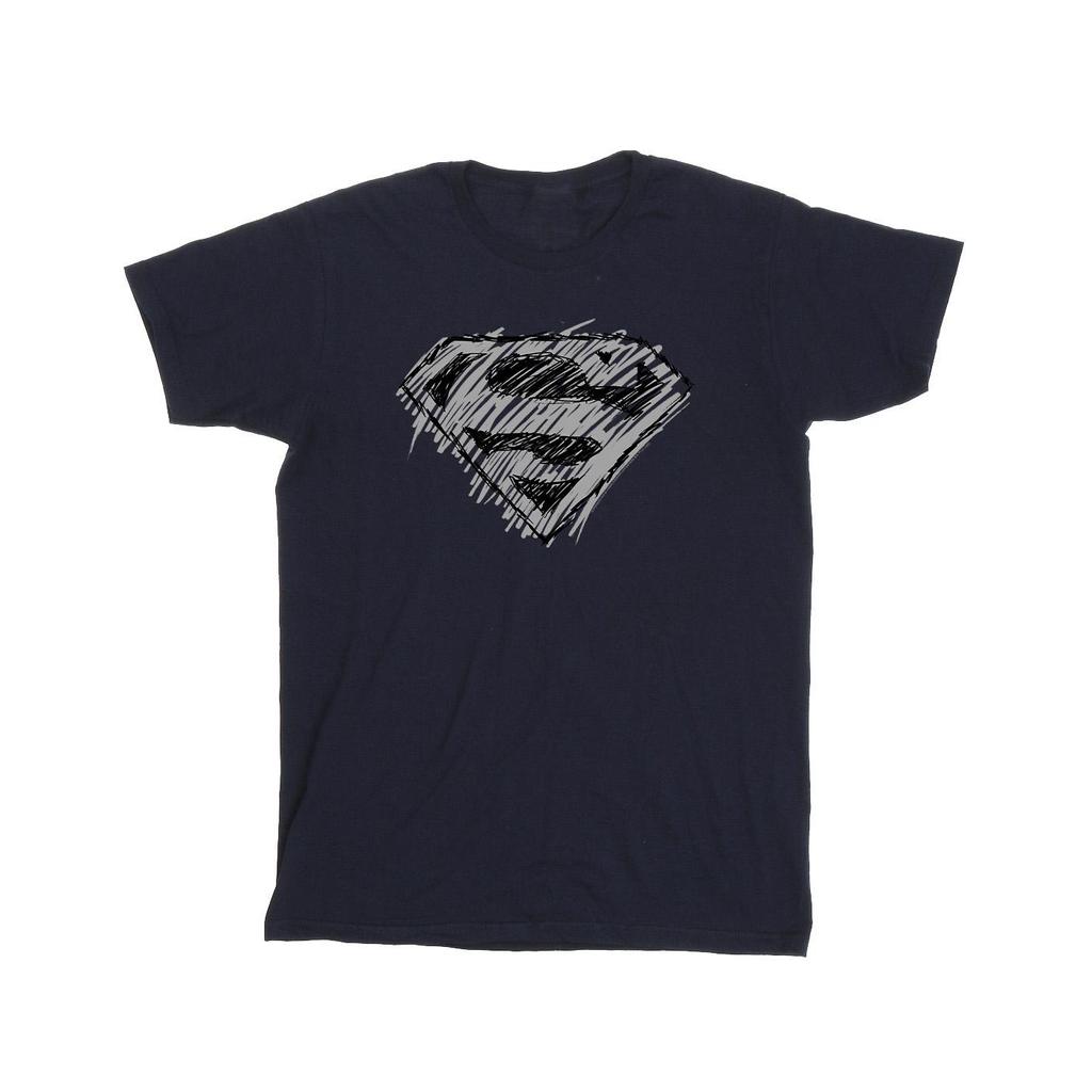DC Comics Girls Superman Logo Sketch Cotton T-Shirt