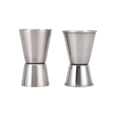 Doppelkopf Messbecher aus rostfreiem Stahl 15 ml 30 ml Gerade gerollte Kanten für professionelles und Heim-Bartending