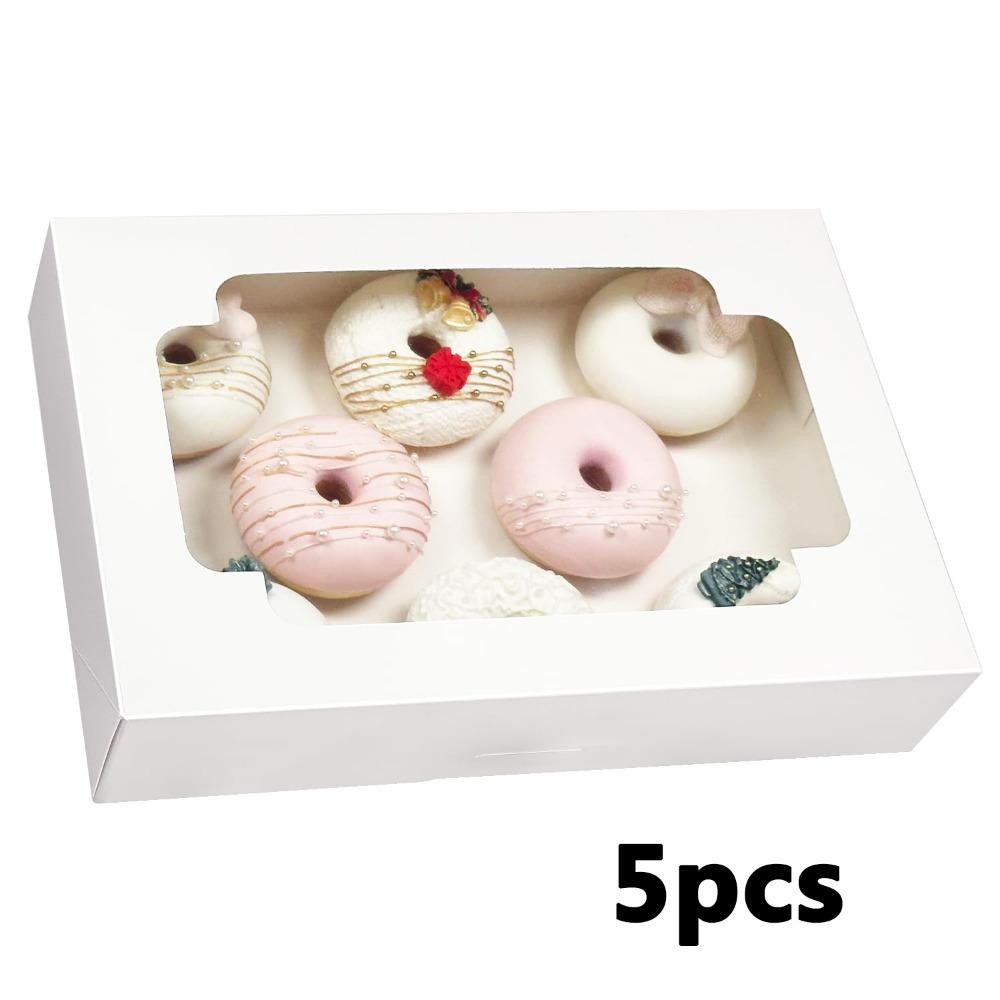 5pcs Gift Boxes with Clear Window Auto-pop Up Treat Boxes, Gift Packing Box for Christmas, Valentine's, Christmas, New Year Gift Party Supplies