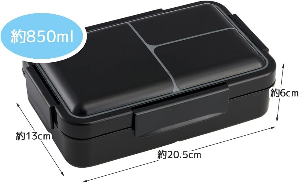 Skater Bento Leak with Integrated 1 Large Black Box, Antibacterial, Proof, Dividers, Packing, Fluffy, Tier, 850ml, Capacity, PALT9AG-A