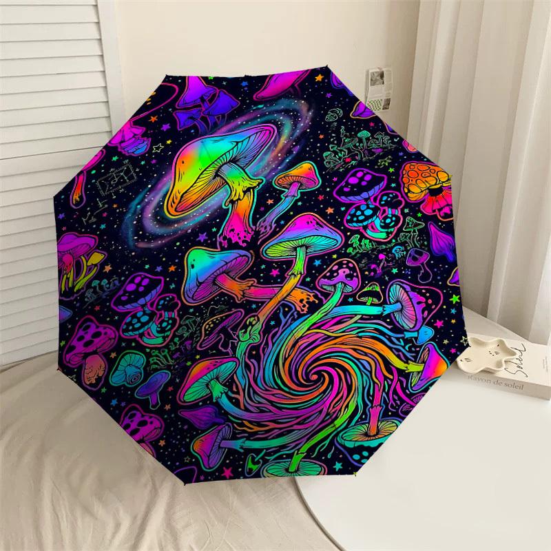 

1PC Mushroom Galaxy Umbrella-8-Rib Reinforced Portable Folding Travel Suitable for All Seasons Outdoor Daily Use Is an Ideal Choice -K0374