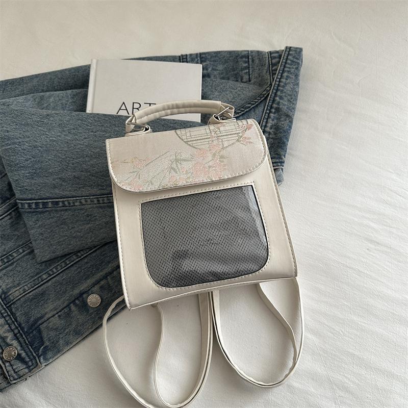 

Прозрачный рюкзак в китайском стиле, женская сумка-боли, женская сумочка, колледжский стиль, универсальная наплечная сумка-кроссбоди, подарки белый