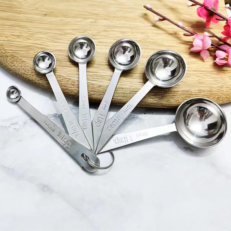 6-Piece Stainless Steel Measuring Spoon Set