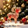 Glückbringendes Rot-Gold Chinesisches Tierkreiszeichen Ziege Acryl Hängendes Ornament für Zuhause Auto Mondneujahrsdekoration Geschenk