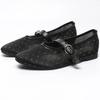 Fashion Leopard Mesh Design Flat Ballet Shoes Women Round Toe Soft Bottom Brand Slippers Breathable Comfortable Fashion Mary Jane Shoes