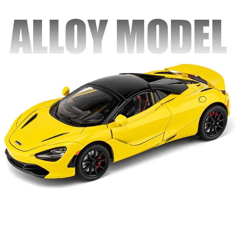 1:24 McLaren 720S Legeringsracerbilmodell Støpt metall Sportsbilmodell Simulering Lyd og lys Samleobjekter Barneleker Guttegave