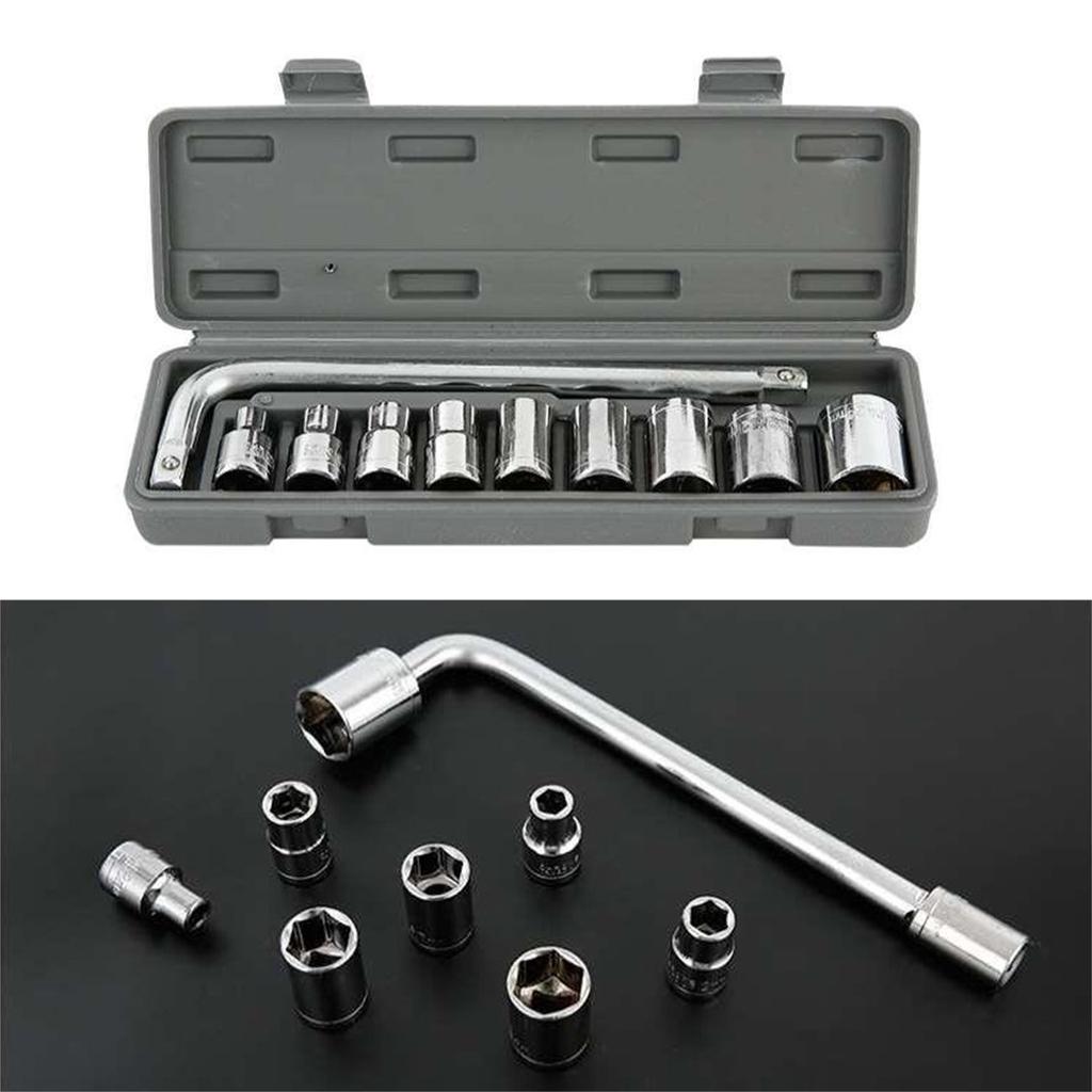 Klucz samochodowy naprawczy stalowy ręczny zestaw kluczy nasadowych sześciokątny zewnętrzny do domu, metalu lub drewna, budowniczy