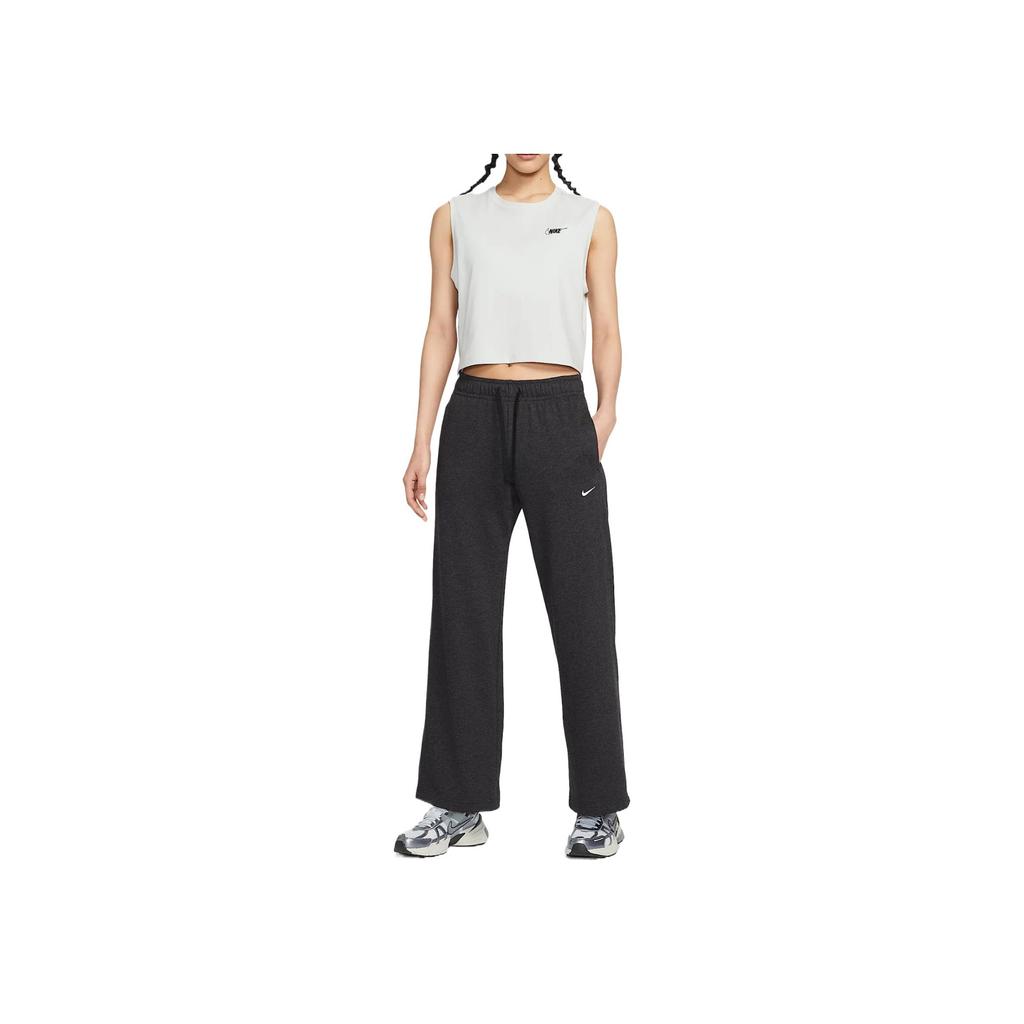 Nike Sportswear Fashion Comfortable Trendy Simple Solid Color Wide Leg Casual Pants Women bottoms Black II1870-032