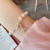 1pc Imitation Pearl Bracelet, Ladies' Fashionable and Simple Little Bee Pendant Bracelet