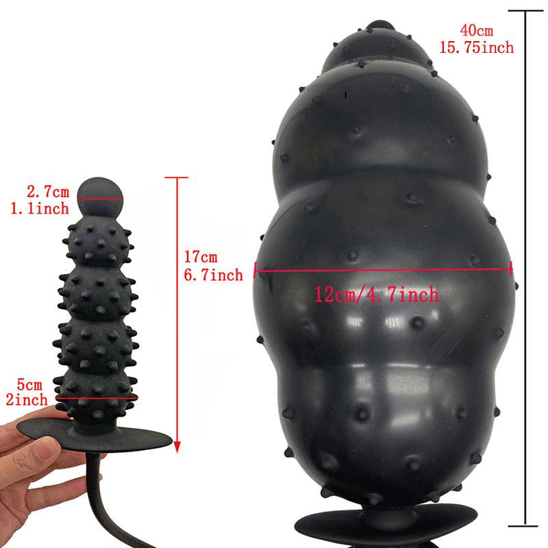 Plus grand 12 cm gonfler Plug anal Gode géant Spike stimulant Sex toy pour femmes/hommes Masturbateurs grand A