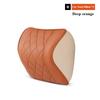 Nappa Leather Car Neck Cushion Waist Support Pillow Memory Foam Car Headrest Lumbar Support Seat Accessories Car Neck Pillow Set