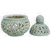 Crocon Soap Stone Leaf Design Stone Style Tea Light Holder for Home Office & Table Decorative Gift Set Size : (7.5 X 7.5 X 10.5)
