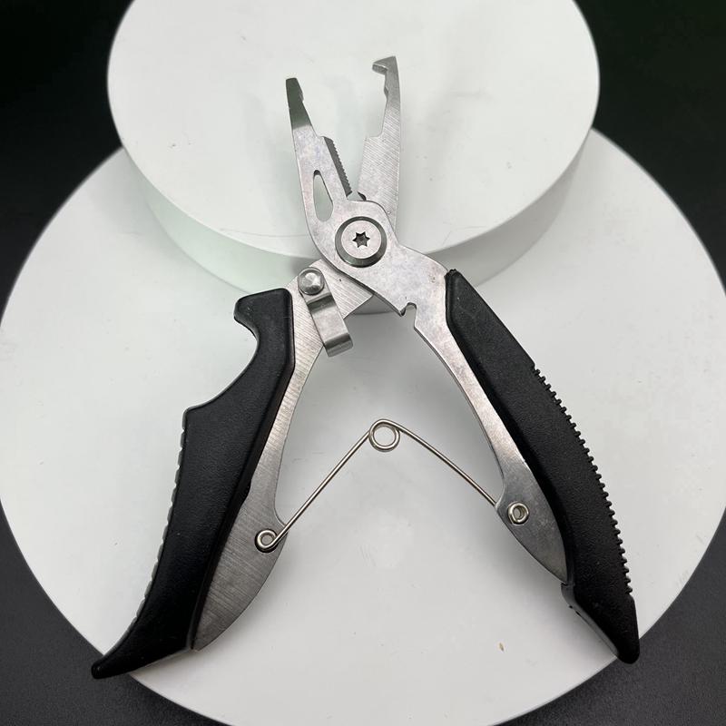 Multifunctional Stainless Steel Fishing Pliers: Portable Fish Controller, Line Cutter, Split Ring Opener, Scissors, Hook Remover.