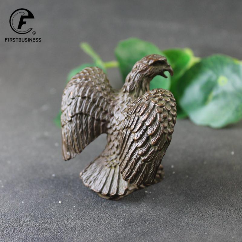 193g Antique Copper Big Flying Eagle Statue Animal Sculpture Retro Brass Figurines Miniature Ornament Home Feng Shui Decor