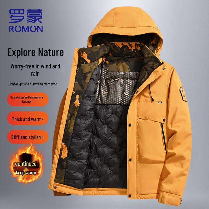 ROMON Men s Winter Outdoor Hooded Padded Jacket 3XL