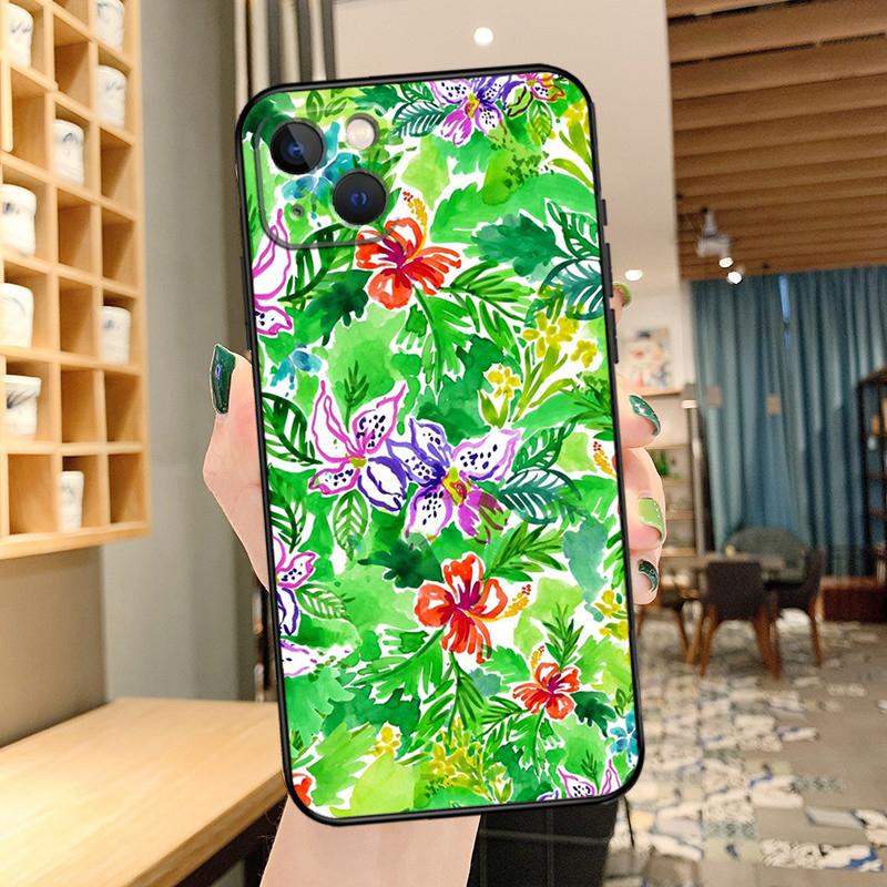 

Tropical aloha Hibiscus pattern Phone Case For iPhone 16 17 Pro Max 14 13 12 11 15 Pro Max mini 15 16 Plus 16e 17 Air Cover iPhone 14 Plus